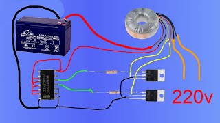 Como hacer un inversor casero 12v a 220v 300w 50Hz [upl. by Ardnahs]