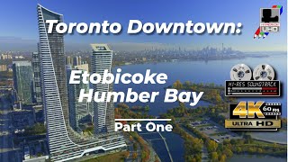 Downtown Toronto Etobicoke Lake Ontario drone footage Lakeshore 4k [upl. by Treboh719]