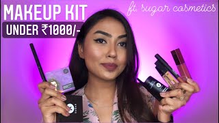 MAKEUP KIT UNDER ₹1000 FROM SUGAR COSMETICS MUST HAVE SUGAR MAKEUP PRODUCT RECOMMENDATIONS amp REVIEW [upl. by Yojenitsirk961]