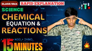 Chemical reactions and equations in 12 MINS🔥 CLASS 10  ONE SHOT  BHAIYA NAMASTE [upl. by Ahsilam]