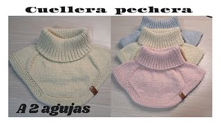 Cómo tejer cuello pechera paso a paso  hermoso y delicado para tus pequeños a dos agujas [upl. by Caton]