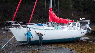 Beaching our 45 ft Boat 1st Time Ever Great Idea [upl. by Retrak20]