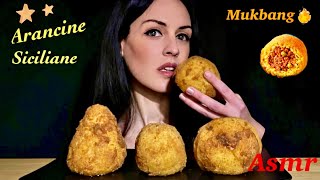 ASMR ita  ARANCINE SICILIANE 😋 al Burro alla Carne e al Pistacchio 😍🤤 Mukbang  Eating Sounds [upl. by Whitnell789]