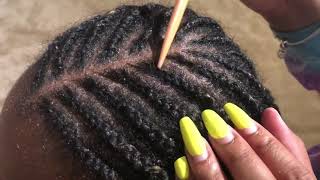 CloseUp Scratch Between Braids  ASMR [upl. by Seve]