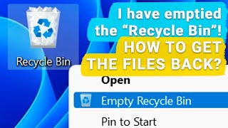 🧺 How to Recover Files and Folders After Sending Them to the Recycle Bin and Deleting Windows 11 [upl. by Anerda903]