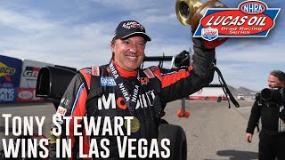 Tony Stewart wins FIRST NHRA National Event [upl. by Lenaj461]