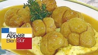 Rognons de veau poêlée purée à la moutarde de meaux Recette [upl. by Akoyn]