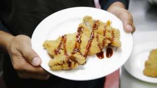 Behind the Food Carts PorkChicken Katsu Recipe by JapaCurry [upl. by Ashman163]