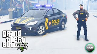 Patroli Sabhara Musim Salju Kota Los Santos  GTA 5 Mod Polisi Indonesia [upl. by Ayar718]