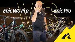 REVIEW  Specialized Epic World Cup 23 VS Specialized Epic Pro [upl. by Ellocin333]