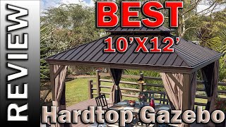 Kozyard Alexander Hardtop Gazebo Aluminum Permanent 10x12 With Mosquito Net Sidewalls [upl. by Nymzaj995]