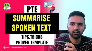 PTE Listening Summarise Spoken Text Template  Tips Tricks amp Strategies  Language Academy [upl. by Hawken393]