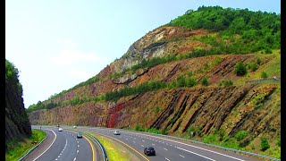 The Sideling Hill Road Cut  Mountain Pass in Western Maryland I68 [upl. by Enitsirhk]