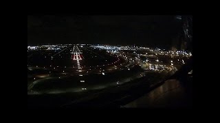 KJFK Perfect 13L Canarsie strobes► Night Visual Cockpit Approach Landing [upl. by Coopersmith]