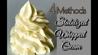 Stabilized Whipped Cream Easy Recipes  4 Methods  Whipped Cream Frosting [upl. by Mattias]