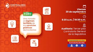 Foro Una mirada al régimen tarifario de los servicios públicos domiciliarios envivo cgr [upl. by Orofselet]