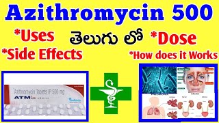 Azithromycin 500 Tablet Uses Sideeffects Precautions in TeluguAzithromycinmcvpharmacy [upl. by Meurer]