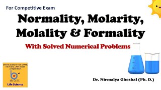 Normality Formality Molarity amp Molality Solved numerical problems dilution [upl. by Ynhoj484]