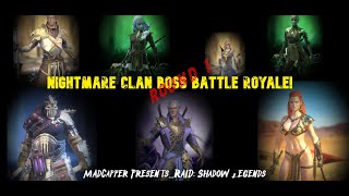 Nightmare Clan Boss ALL RARE Battle Royale round 1 Raid Shadow Legends [upl. by Haelem]