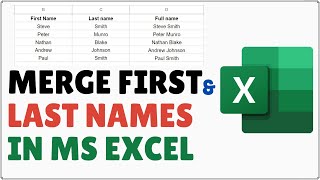 How to Combine First and Last Name in Excel [upl. by Leasia]