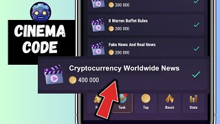 Cryptocurrency Worldwide News Tapswap Cinema Code Claim 400k Coins [upl. by Oninrutas]