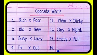 50 Opposite Words In English  Antonyms Words In English  Vocabulary [upl. by Ahcropal]