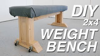 DIY WEIGHT BENCH from 2x4s  Modern Builds [upl. by Clementius]