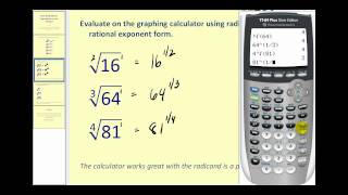 Evaluating Radical Expressions on the TI8384 [upl. by Ydnab]