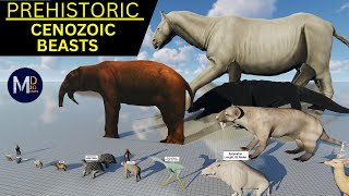 CENOZOIC BEASTS Size Comparison 3D [upl. by Trueblood]