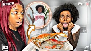 PUTTING A LIVE CRB 🦀 ON MY ANGRY GIRLFRIEND  HILARIOUS [upl. by Lertnom318]