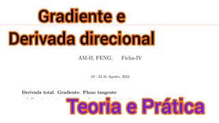 Gradiente Derivada dericional equação do plano tangente Ficha IVUEMFENG [upl. by Nohtan]