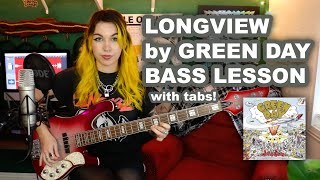 Longview by Green Day  Bass Lesson WITH TABS  Full Song Tutorial [upl. by Kcinom]