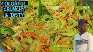 Fried cabbage recipe  Colorfulcrunchy and tasty fried cabbage recipe  How to fry cabbage [upl. by Arok]