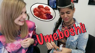 Japanese Food Trying ONIGIRI  UMEBOSHI for the First Time [upl. by Enyar680]