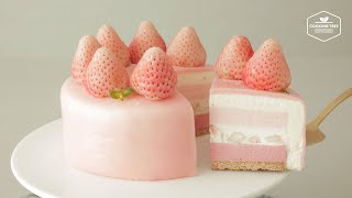 노오븐 핑크 딸기 치즈케이크 만들기  NoBake Pink Strawberry Cheesecake Recipe  Cooking tree [upl. by Tteirrah727]