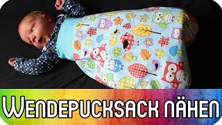 DIY Nähen für Anfänger WendePucksack Schlafsack für Babys nähen  Nähen zur Geburt [upl. by Gladine]