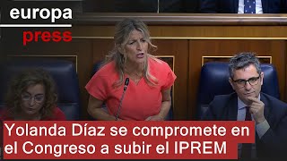 Yolanda Díaz se compromete en el Congreso a subir el IPREM [upl. by Ahsenauj]