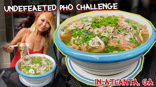 MASSIVE UNDEFEATED PHO CHALLENGE at Pho King in Atlanta Georgia RainaisCrazy [upl. by Leveroni]