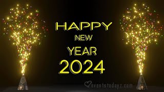 Happy New Year 2024 Fireworks and Song  2024 Happy New year Animation [upl. by Hillari439]