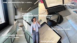 MIDTERM SEASON STUDY VLOG ₊˚⋅📃✎ᝰ𖥔 most productive days intense studying staying organized [upl. by Aerised]