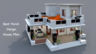 Best Porch Design House Plan 40 by 42 House Design with Porch Design [upl. by Eeluj]