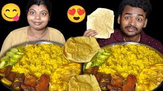 KHICHDI EATING CHALLENGE TASTY FOOD KHICHURIHOTCHPOTCH FISH FRY EGG OMELETTE BRINJAL FRY CHALLENGE [upl. by Eliza939]