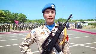 阅兵南苏丹维和部队中国女兵真棒Military paradeSouth Sudan peacekeeping forceChinese female soldiers are awesome [upl. by Gerladina]