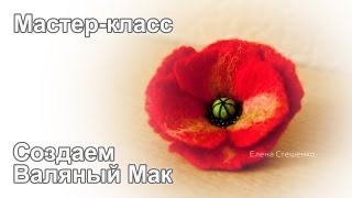 Мастер класс по мокрому валянию цветка мака [upl. by Nonarb]