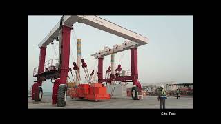 1200t Mobile A5 Rubber Tired Gantry Crane Yacht Handling Boat Lifting [upl. by Tiersten]