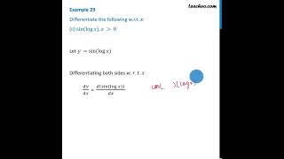 Example 26 ii  Differentiate sin log x  with Video  Teachoo [upl. by Kenny]