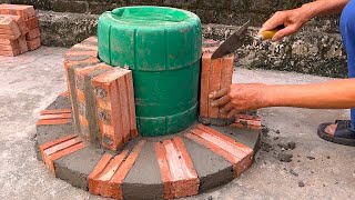 Amazing Beautiful Outdoor Wood Stove Building Ideas For Garden From Red Bricks  Diy Construction [upl. by Vokay]