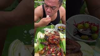 MUKBANG NATIVE LITSON MANOK AT ADOBONG PUSIT [upl. by Aliekat]