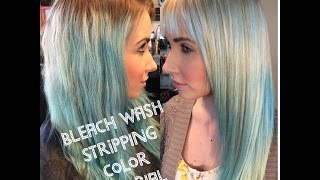 How to strip out Colored Hair Bleach Wash Tutorial PART 1 [upl. by Pegma]