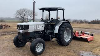 1587  AGCO White 6085 Diesel 2WD Tractor w 10’ Land Pride Brush Mower  1 [upl. by Sloan]